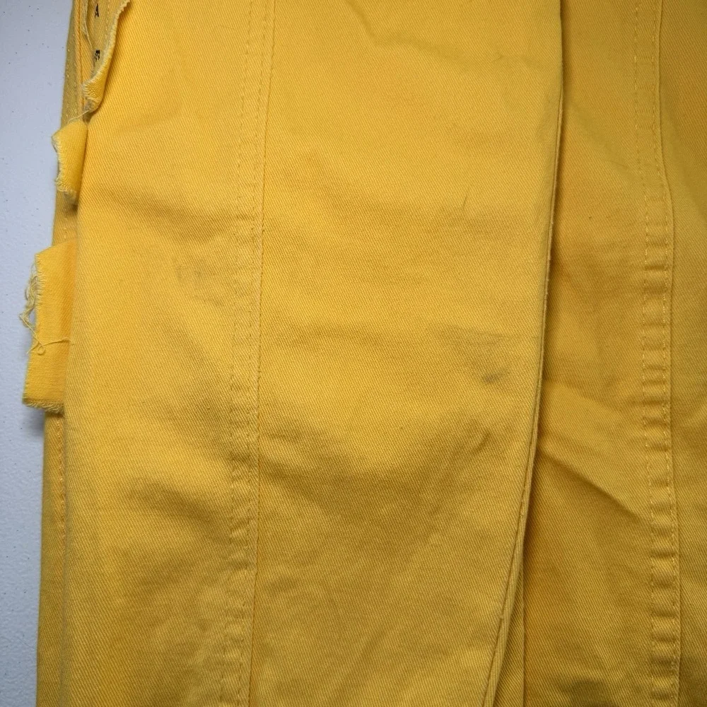 Yellow Graphic Denim Trucker Jacket Studded Streetwear School Ruined My Uff Mens
